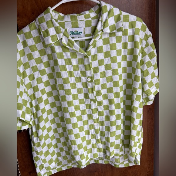 Holiday the Label linen checkered top - Picture 1 of 2